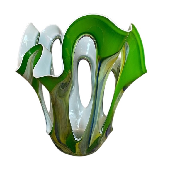 Makora Krosno Hand Crafted MCM Art Sculpture Multi Colored Glass Vase - Picture 4 of 9